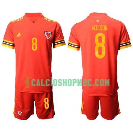 Galles Harry Wilson 8 Bambino Maglia Prima Euro 2020 Manica Corta (+ Pantaloncini)
